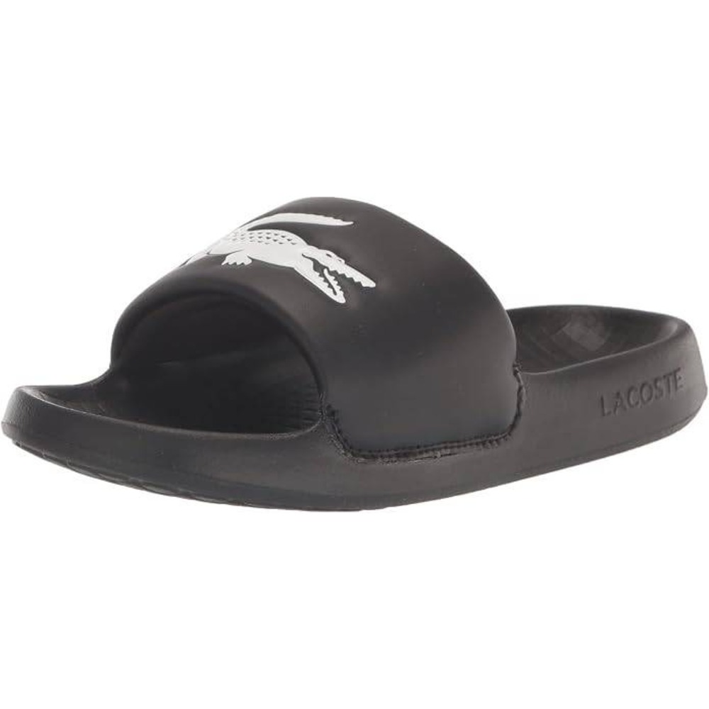 Lacoste Sandalia Serve Slide 1.0 Para Mujer Women Size 6 Black Synthetic Slip On